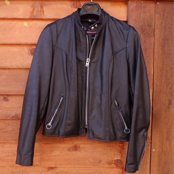 Brooks Other - Vintage Brooks Cafe Racer Mens Black Leather Motorcycle Jacket Sz 36 Made in USA